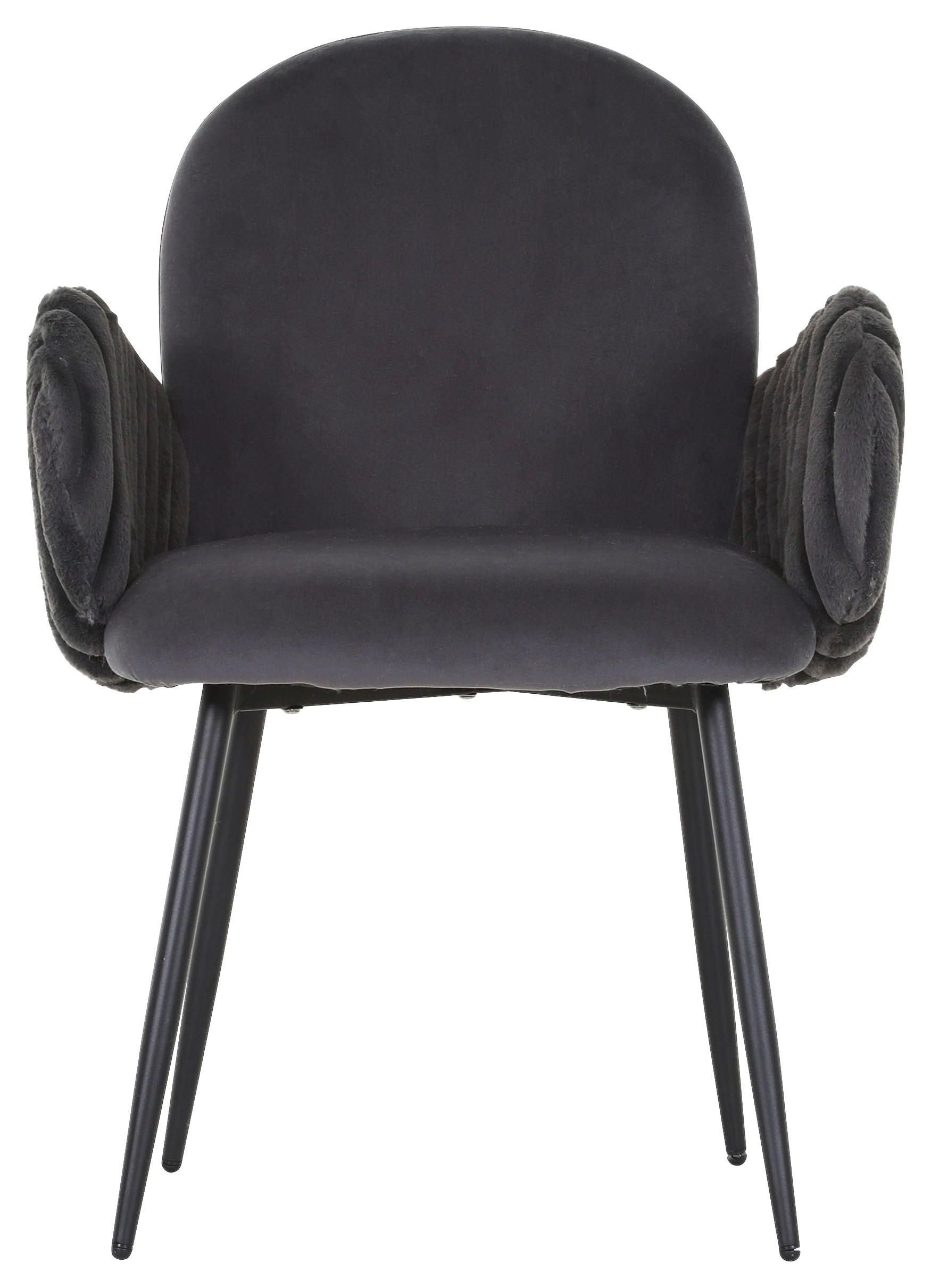 STOL MED ARMSTÖD sammet, plysch  - svart, Design, metall/textil (63/83/62cm) - Landscape