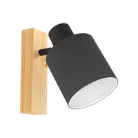 WANDLEUCHTE - Weiss/Schwarz, Natur, Holz/Textil (17/10/20,5cm) - Eglo