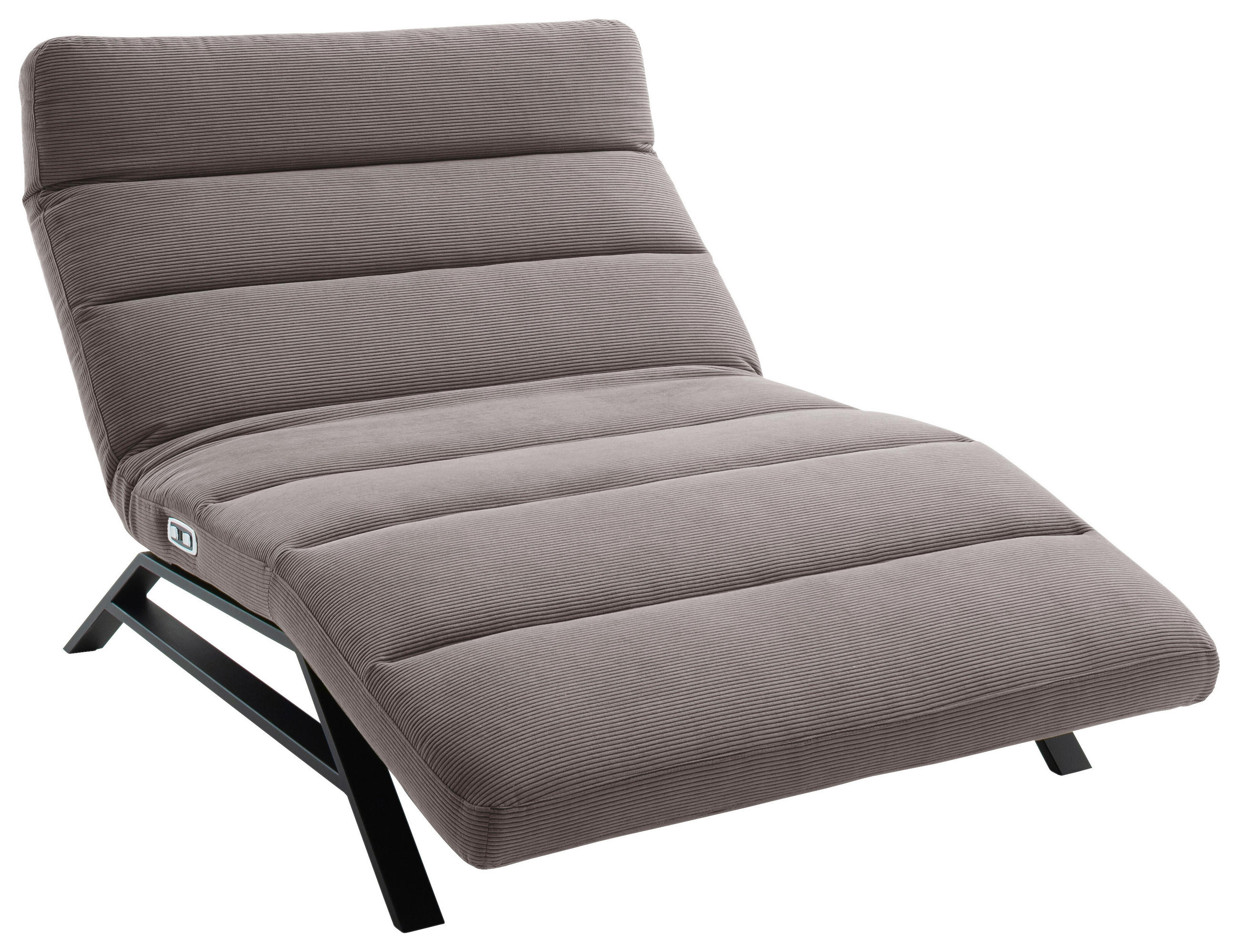 RELAXLIEGE in Feincord Taupe  - Taupe/Schwarz, Design, Textil/Metall (120/54-113/158-198cm) - Pure Home Lifestyle