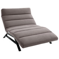 RELAXLIEGE in Feincord Taupe  - Taupe/Schwarz, Design, Textil/Metall (120/54-113/158-198cm) - Pure Home Lifestyle