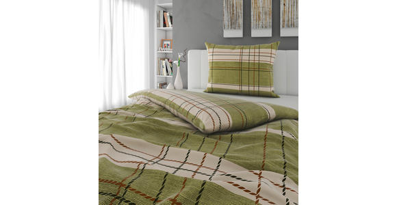 BETTWÄSCHE CUBY Satin 140/200 cm  - Grün, KONVENTIONELL, Textil (140/200cm) - Novel