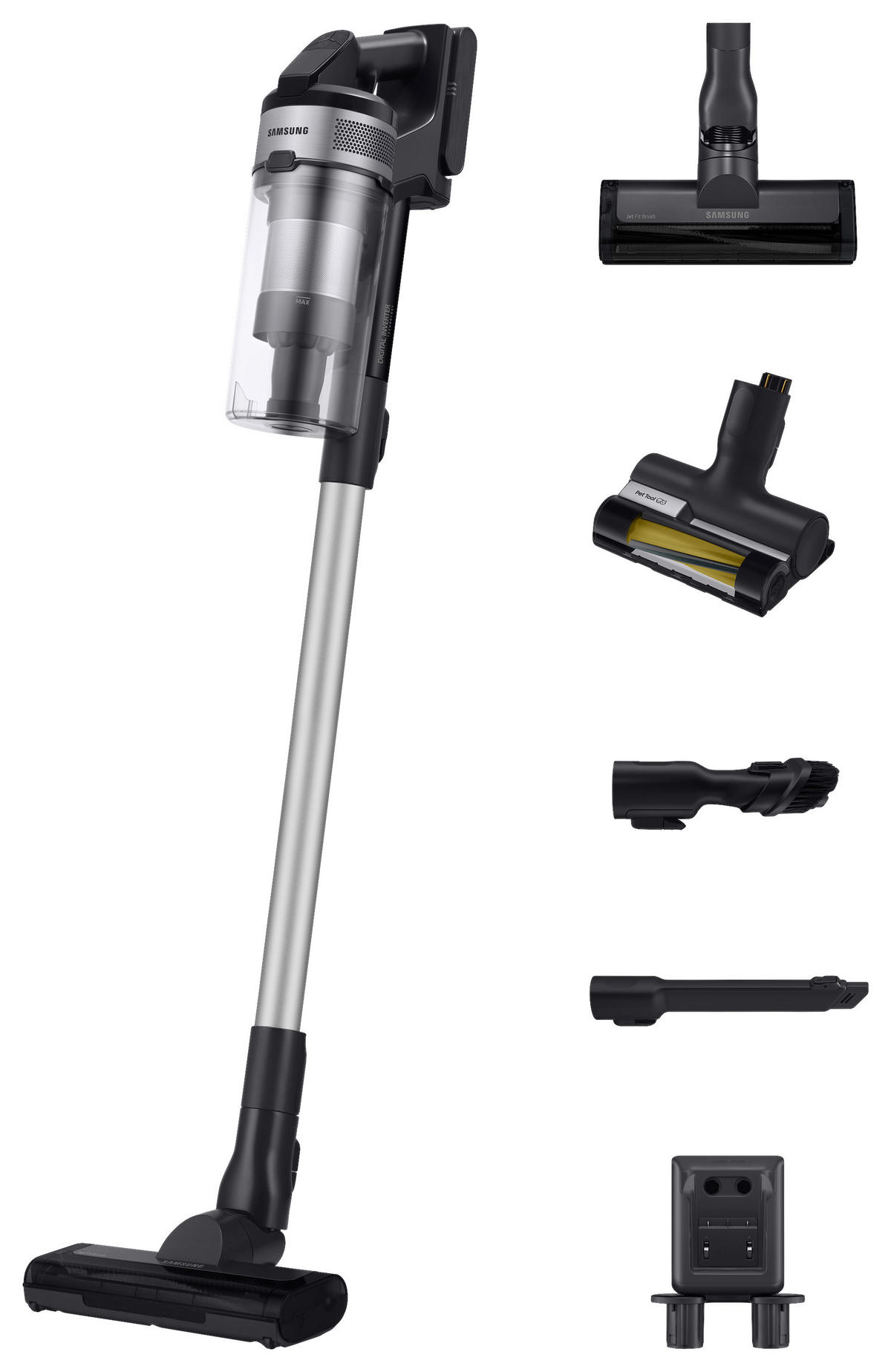 AKKU-BODENSTAUBSAUGER VS15A60AGR5/GE  - Silberfarben/Schwarz, Basics, Kunststoff/Metall (30,8/32,8/55cm) - Samsung