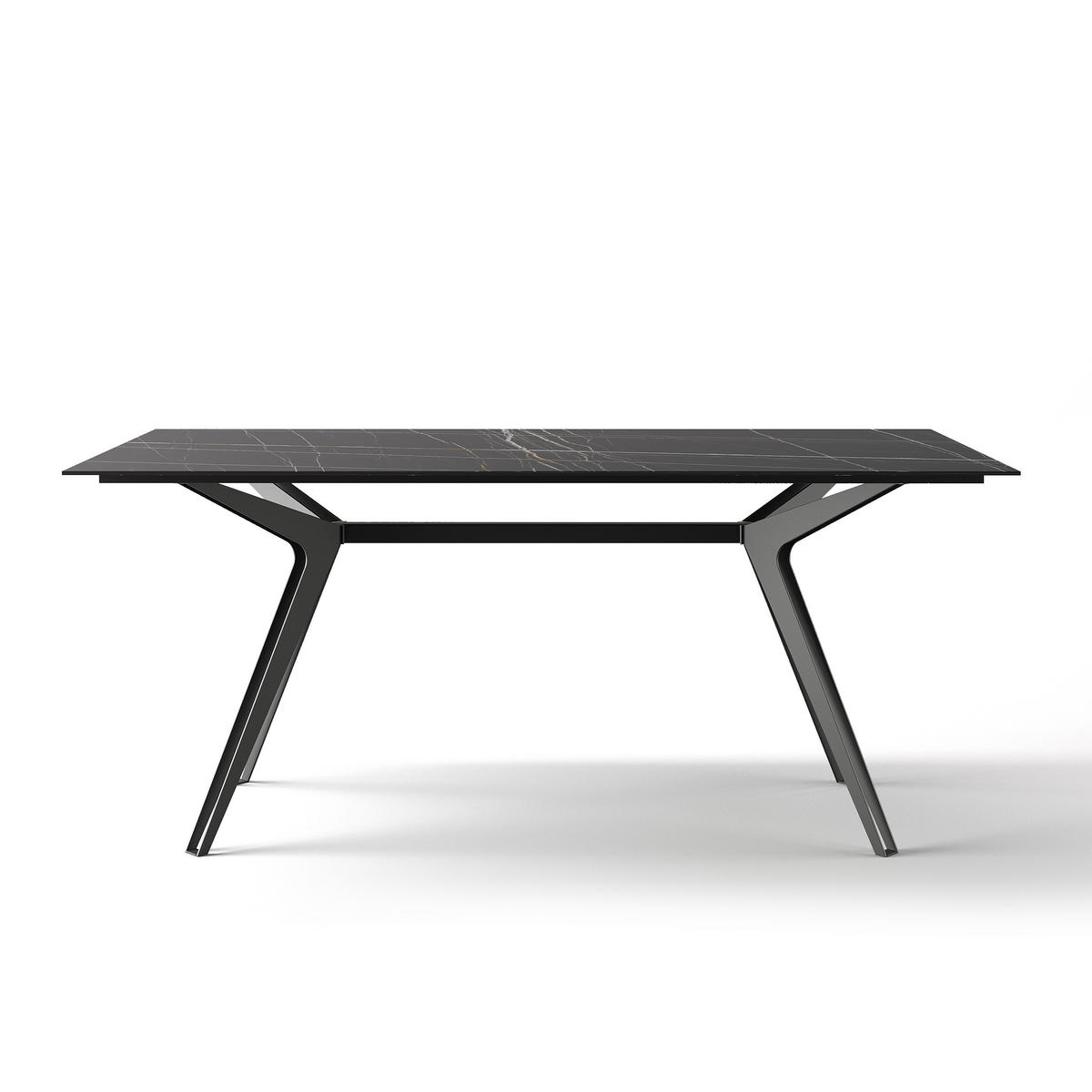 ESSTISCH rechteckig Schwarz  - Schwarz, MODERN, Holzwerkstoff/Metall (180/75/90cm) - Carryhome