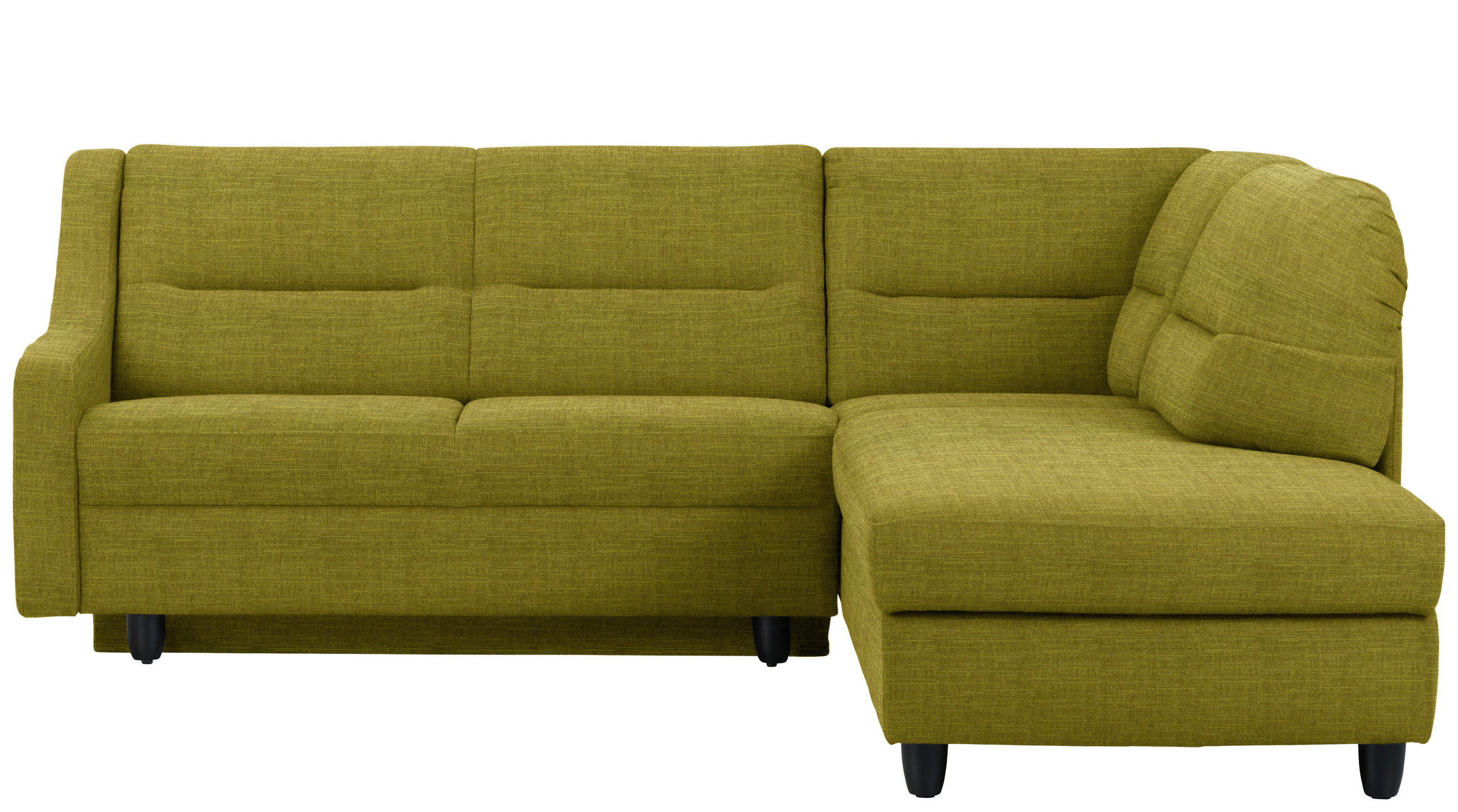 ECKSOFA in Chenille Grün  226/208 cm  - Schwarz/Grün, KONVENTIONELL, Textil (226/208cm) - Sedda