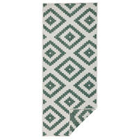 OUTDOORTEPPICH für Terrasse und Balkon 80/250 cm Twin Creme, Grün  - Creme/Grün, Basics, Kunststoff (80/250cm) - Hanse Home