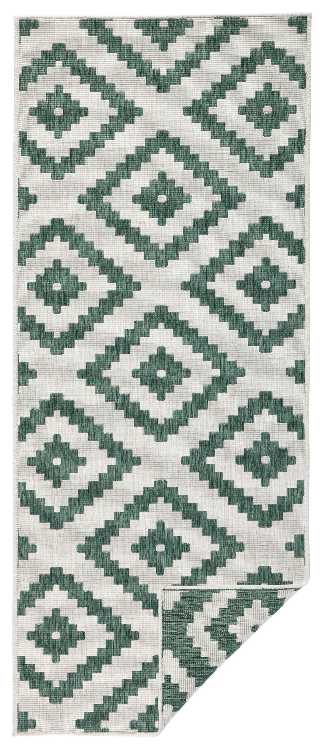 Hanse Home Outdoorteppich Twin Creme, Grün 80x250 cm