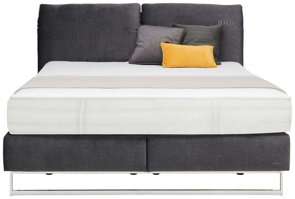 BOXSPRINGBETT 180/200 cm  in Taupe  - Taupe/Chromfarben, Design, Textil (180/200cm) - Joop!