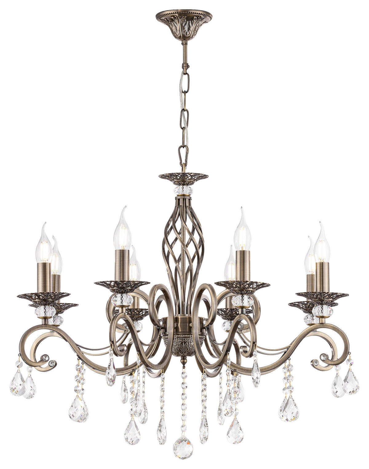 LUSTER, 72/59/72 cm - mosadzná, Basics, kov/sklo (72/59/72cm)