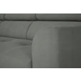 ECKSOFA in Feincord Hellgrau  205/280 cm  - Hellgrau/Schwarz, Design, Textil/Metall (205/280cm) - Xora