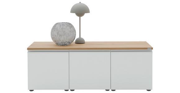 LOWBOARD  135/46/41 cm  erweiterbar, Typenauswahl, Beimöbel erhältlich, umfangreiches Zubehör erhältlich, stehend, hängend  - Eichefarben/Silberfarben, Design, Holzwerkstoff/Kunststoff (135/46/41cm) - Dieter Knoll