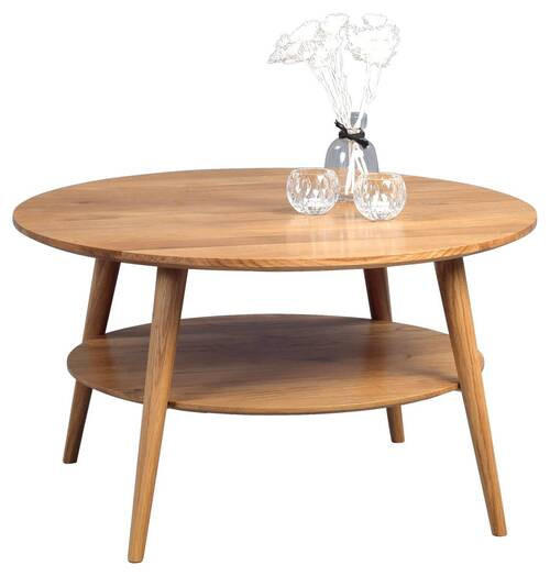 COUCHTISCH Wildeiche massiv 80/80/45 cm rund Wildeiche  - Wildeiche, Natur, Holz (80/80/45cm) - Livetastic