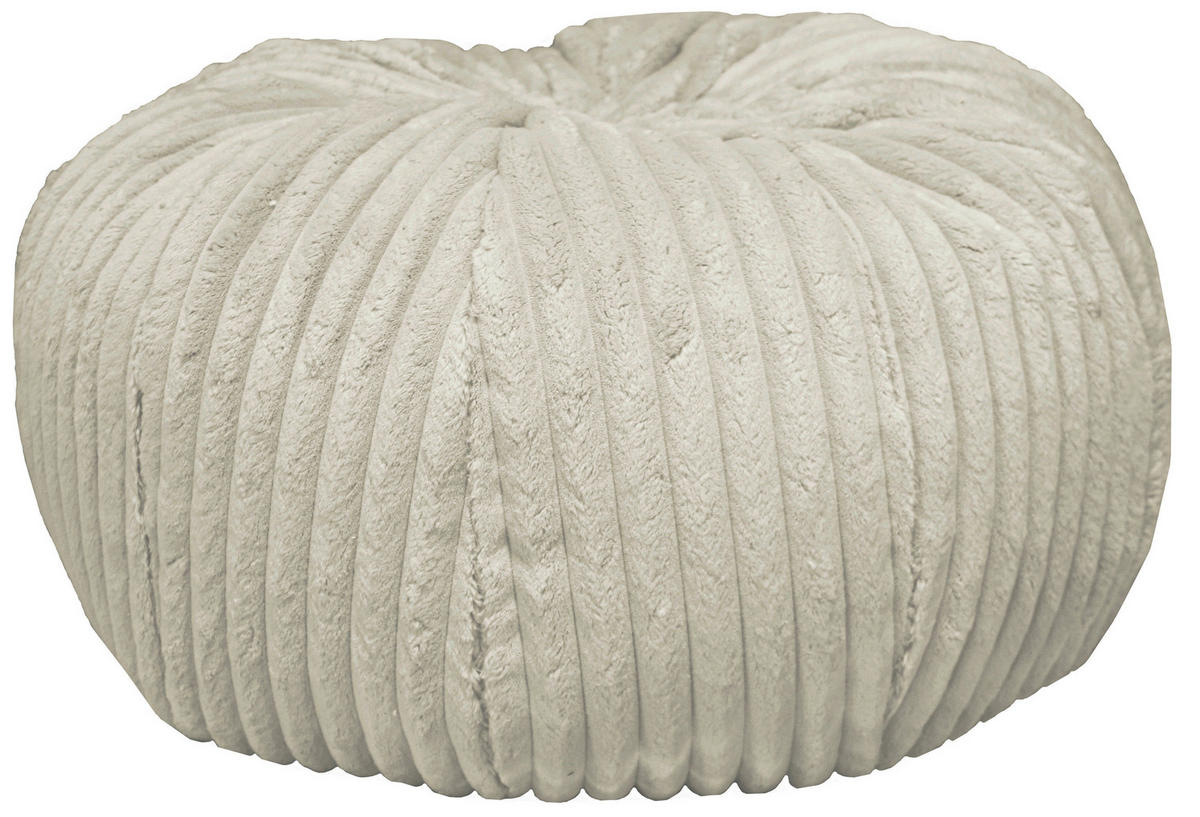 POUF Cord 60/30/60 cm  - Creme, Design, Textil (60/30/60cm) - Carryhome