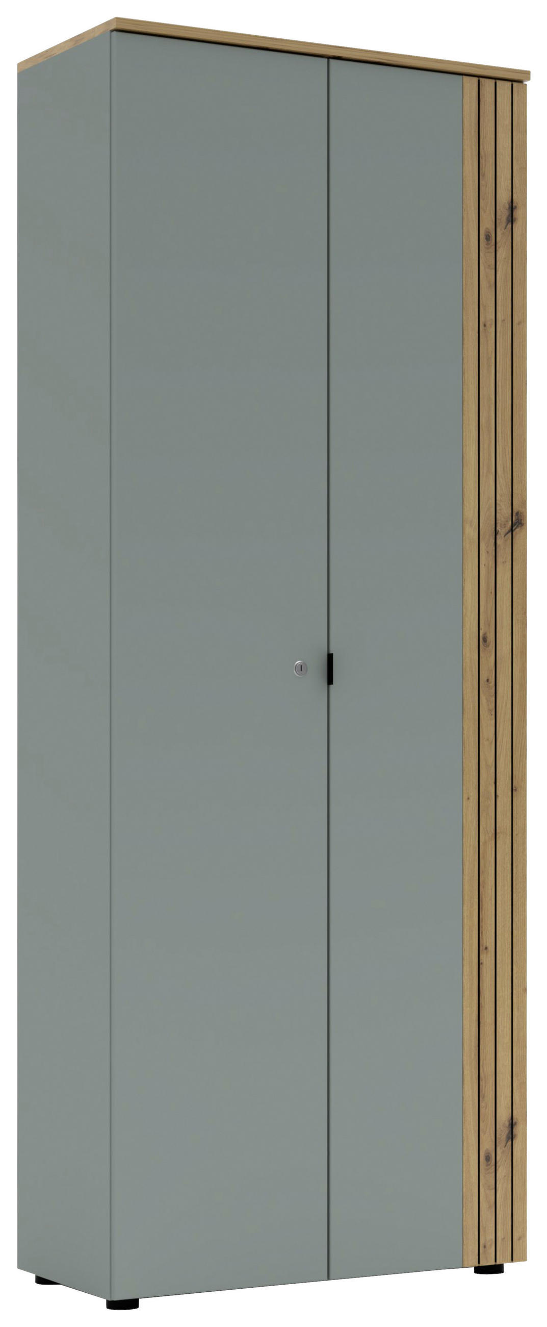 AKTENSCHRANK Eiche Artisan, Schilfgrün  - Schilfgrün/Eiche Artisan, KONVENTIONELL, Holzwerkstoff (75/198/38cm) - Voleo