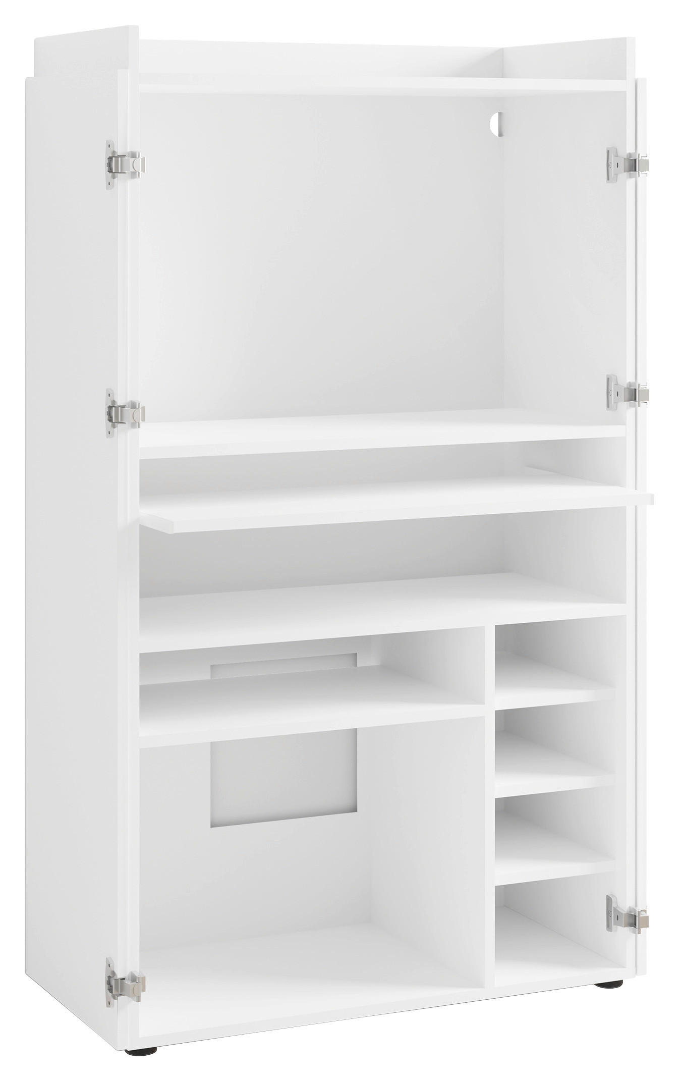 SEKRETÄR  Kabeldurchlass  - Schwarz/Weiß, Design, Holzwerkstoff/Kunststoff (80/141/40cm) - MID.YOU