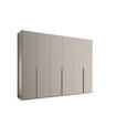 DREHTÜRENSCHRANK 302/225/58 cm,  in Kaschmir, 6-türig  - Kaschmir/Schwarz, MODERN, Holzwerkstoff/Metall (302/225/58cm) - Xora