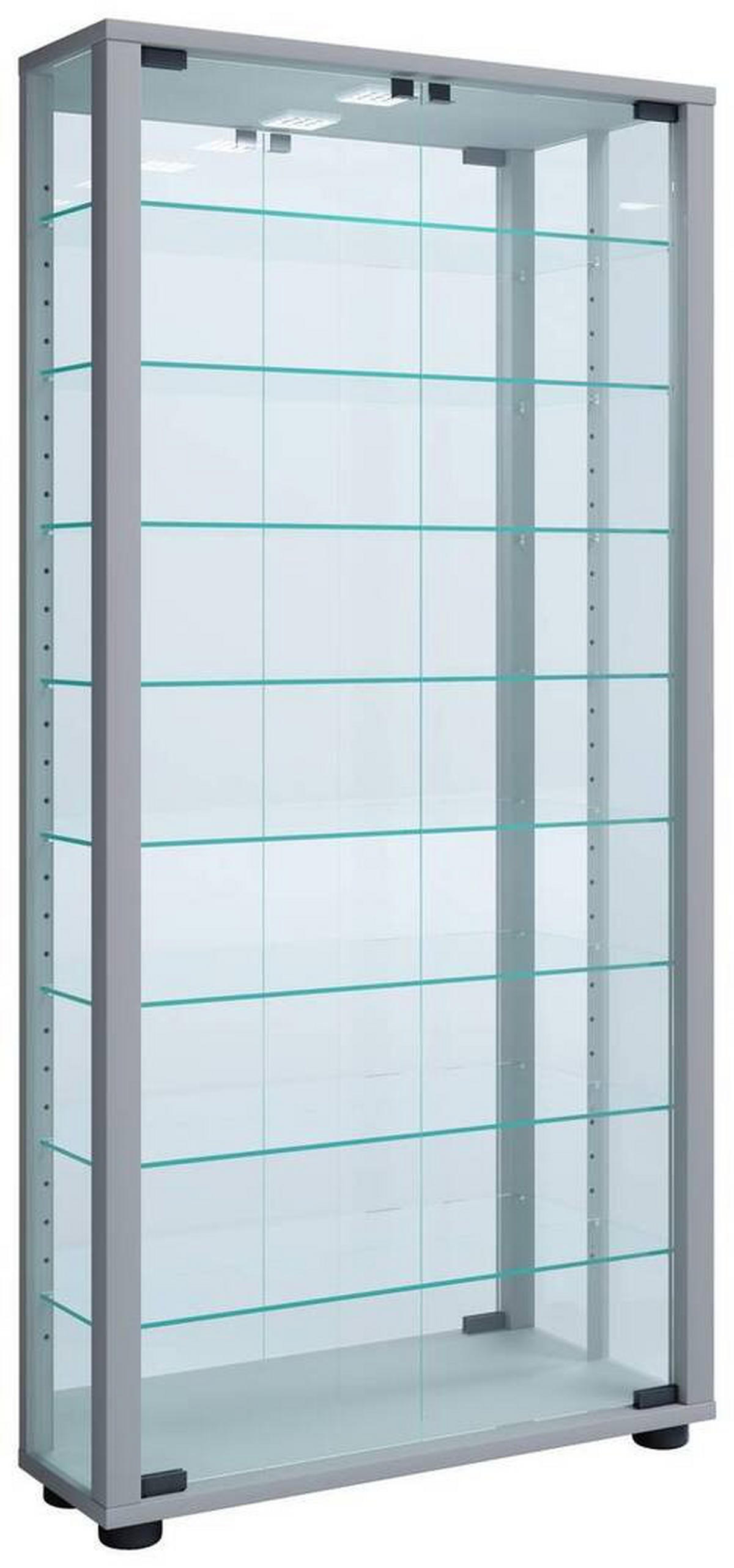 HÄNGEVITRINE in Silberfarben  - Silberfarben/Schwarz, MODERN, Glas/Holzwerkstoff (59/114,3/18cm) - MID.YOU