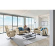 3-SITZER-SOFA in Leder Grau  - Schwarz/Grau, Design, Leder/Metall (190/84/99cm) - Dieter Knoll
