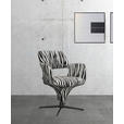 ARMLEHNSTUHL  Stoffauswahl, Sitzfläche 360° drehbar, automatische Rückholfunktion Mikrofaser  - Schwarz/Weiß, Design, Textil/Metall (61/84/63cm) - Novel