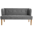 SITZBANK 179/88/76 cm Webstoff Grau Eiche vollmassiv  - Eichefarben/Grau, KONVENTIONELL, Holz/Textil (179/88/76cm) - Cantus
