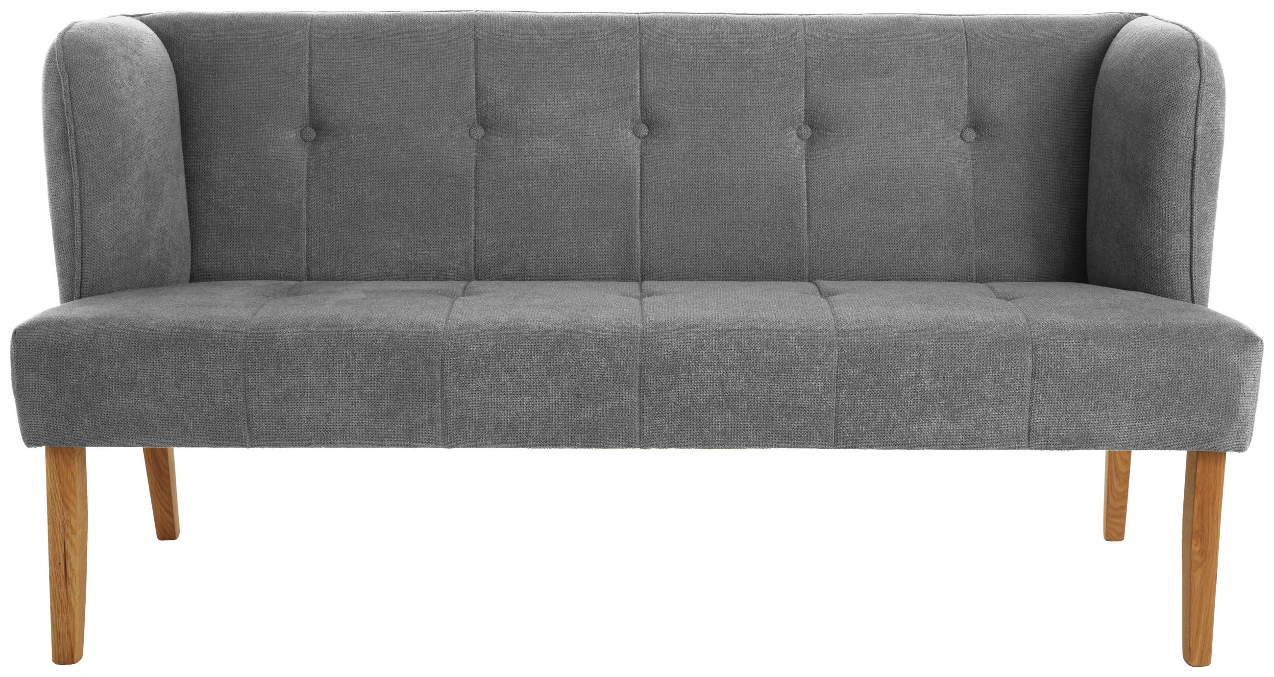 Thumbnail - Cantus Sitzbank, Grau, Holz, Textil, Eiche, vollmassiv, 179x88x76 cm, Esszimmer, Bänke, Sitzbänke