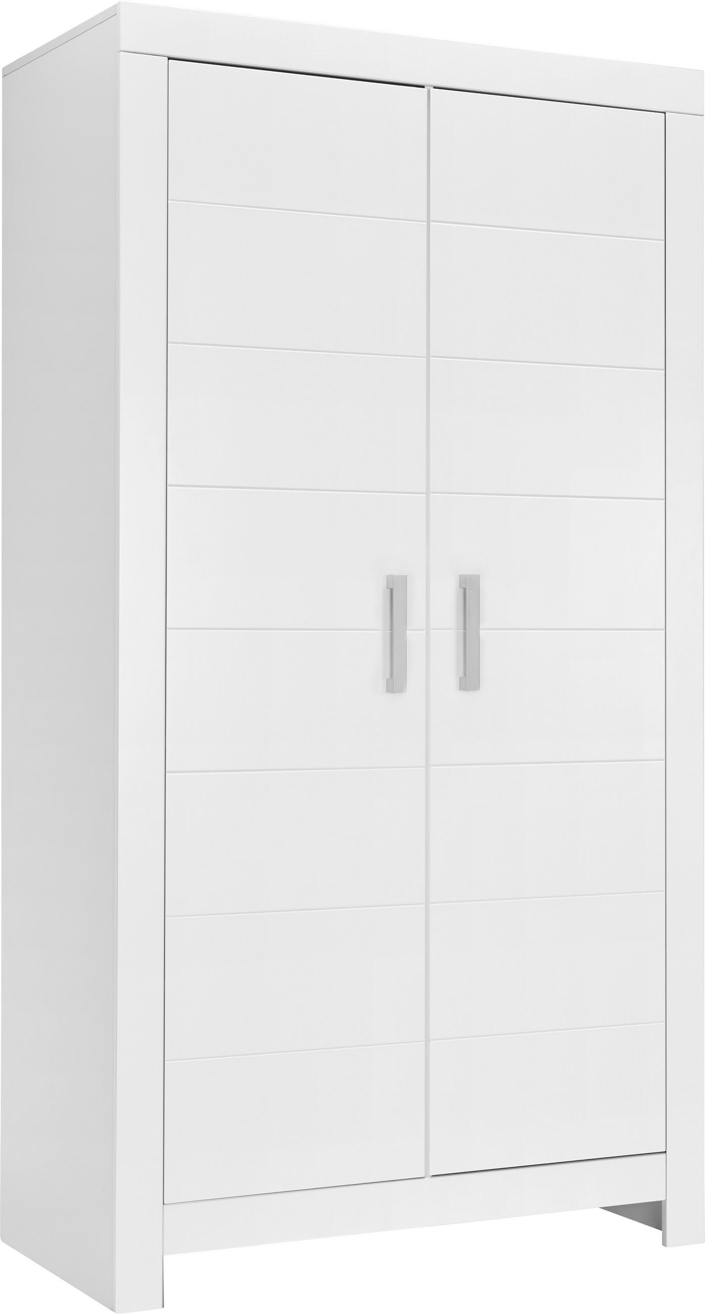 KLEIDERSCHRANK in Weiss  - Chromfarben/Weiss, Konventionell, Holzwerkstoff/Metall (110/205,2/55,3cm) - Paidi