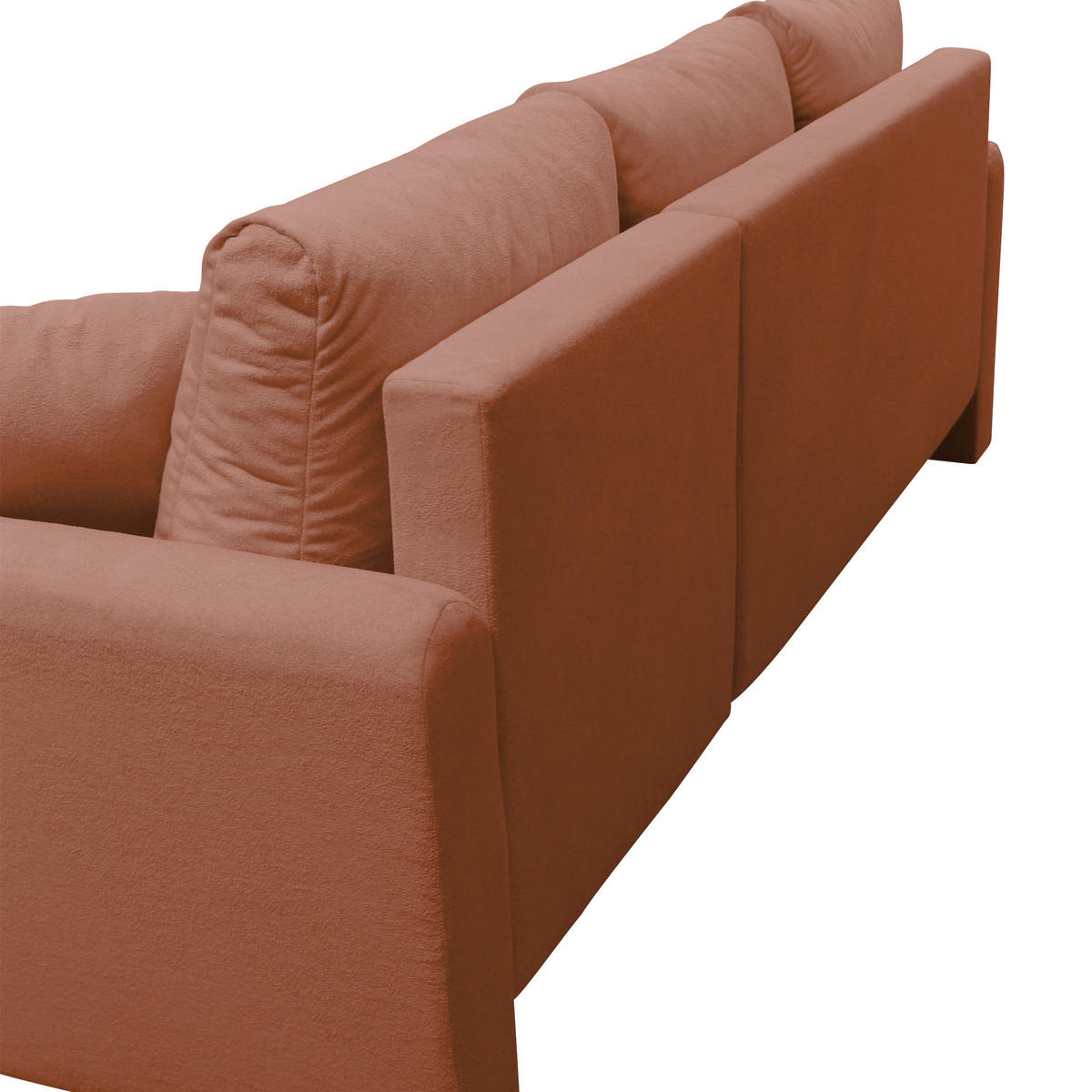 ECKSOFA STERN Hellrot Bouclé Zierkissen, Rückenkissen, Bettkasten  - Hellrot/Schwarz, Design, Kunststoff/Textil (207/152cm) - MID.YOU