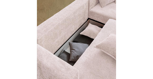 ECKSOFA Beige Chenille - Beige/Schwarz, Design, Kunststoff/Textil (307/194cm) - Carryhome