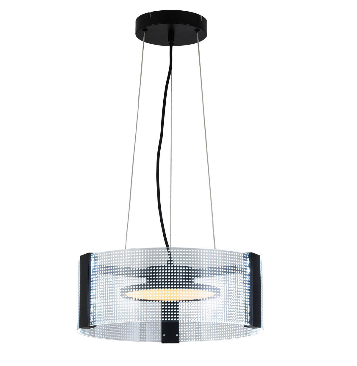 LED FÜGGŐLÁMPA 40/120 cm  - fekete/áttetsző, Design, műanyag/fém (40/120cm) - Novel