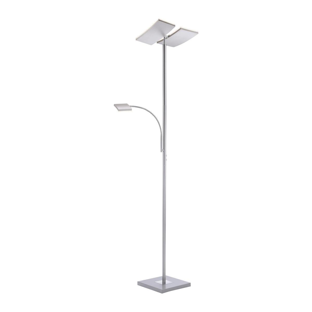 STOJACIA LED LAMPA, 62/61/196 cm - strieborná, Design, kov/plast (62/61/196cm)