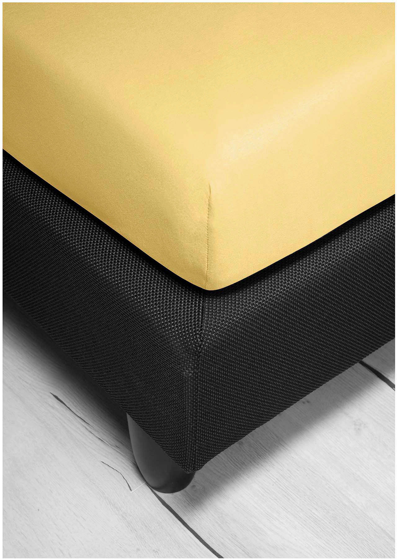 SPANNBETTTUCH Jersey - Honig, KONVENTIONELL, Textil (100/200cm) - Bierbaum