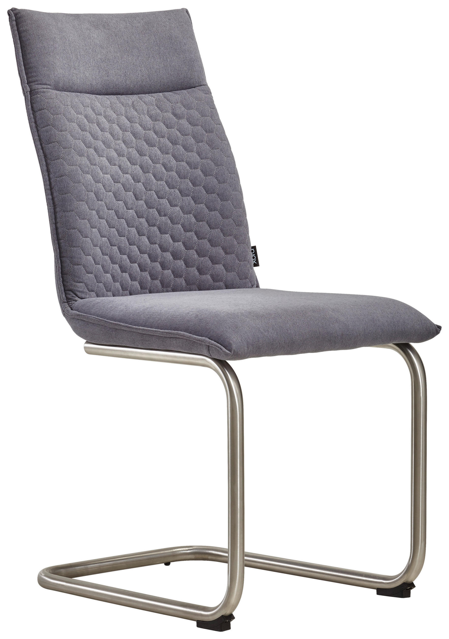 STOLIČKA S PRUŽNÝM PODNOŽÍM, mikrovlákno, sivá, farba ušľachtilej ocele - sivá/farba ušľachtilej ocele, Design, kov/textil (47/92/59cm) - Xora