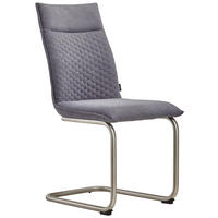 STOLIČKA S PRUŽNÝM PODNOŽÍM, mikrovlákno, sivá, farba ušľachtilej ocele - sivá/farba ušľachtilej ocele, Design, kov/textil (47/92/59cm) - Xora