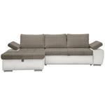 ECKSOFA in Flachgewebe Weiß, Hellbraun  175/271 cm  - Hellbraun/Weiß, Design, Kunststoff/Textil (175/271cm) - Xora