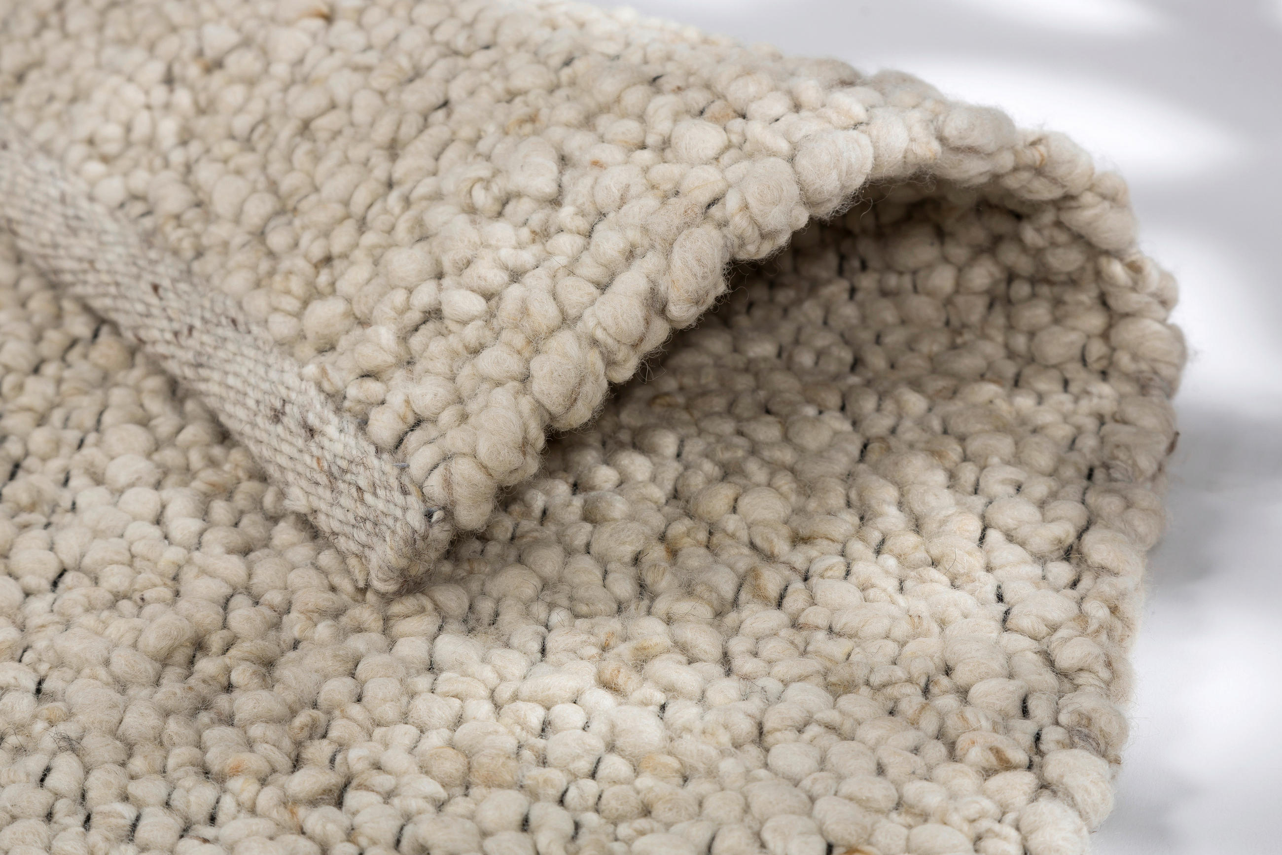 Thumbnail - Schöner Wohnen Handwebteppich Odelia, Creme, Textil, Uni, rechteckig, 140x200 cm, für Fußbodenheizung geeignet, Teppiche...