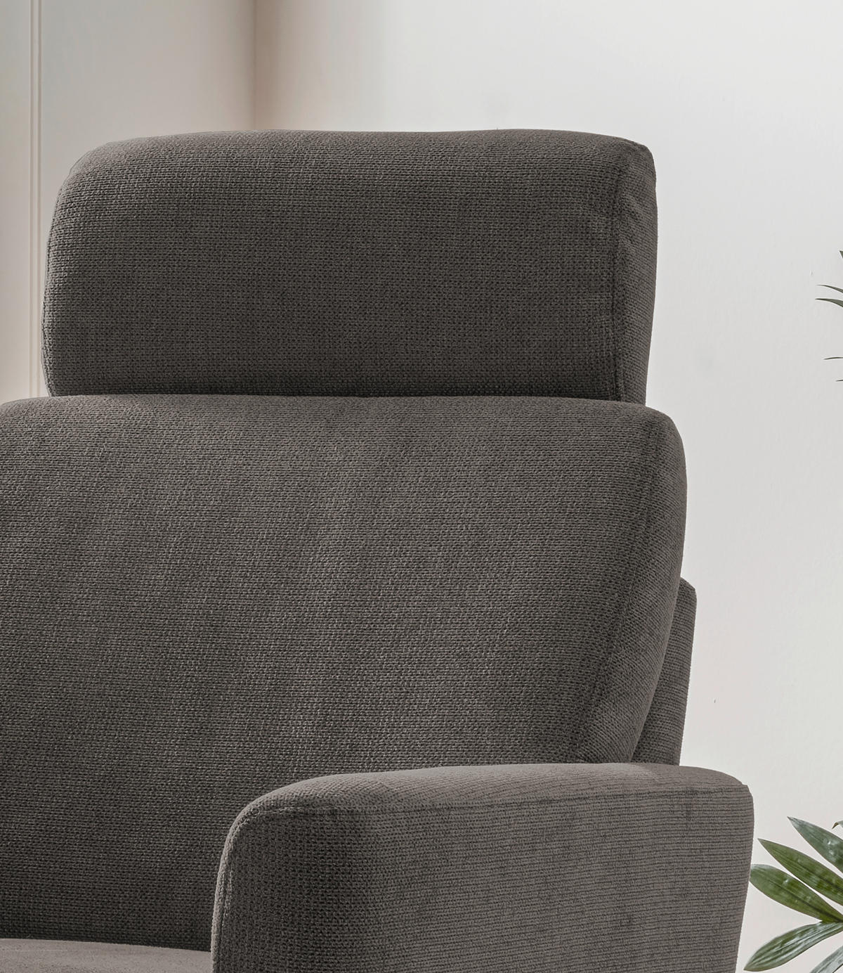 RELAXSESSEL in Textil Graubraun  - Graubraun/Schwarz, Modern, Textil/Metall (77/105/87-154cm) - Livetastic