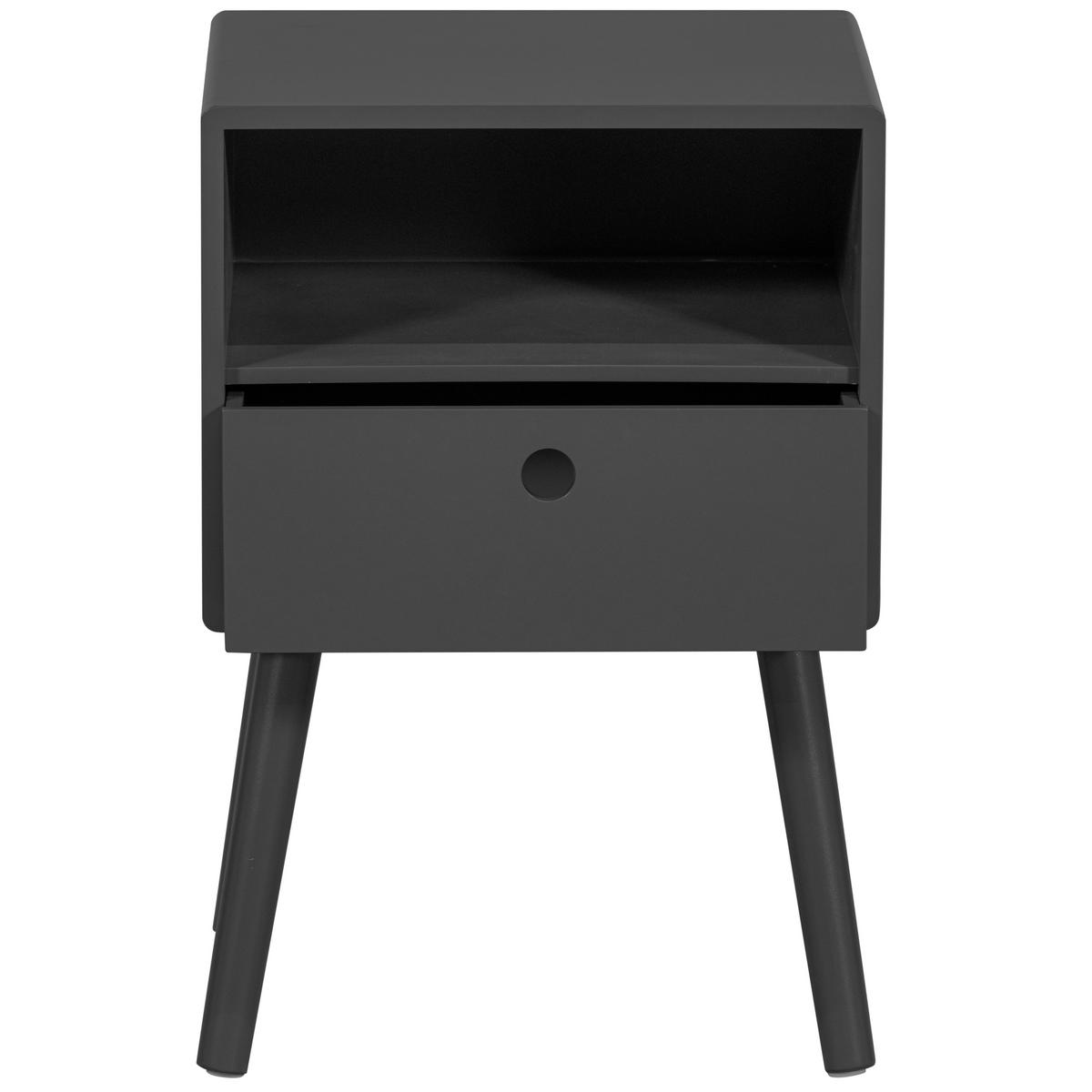 NACHTKÄSTCHEN 36/53/30 cm  in Schwarz  - Schwarz, Basics, Holzwerkstoff/Metall (36/53/30cm) - MID.YOU