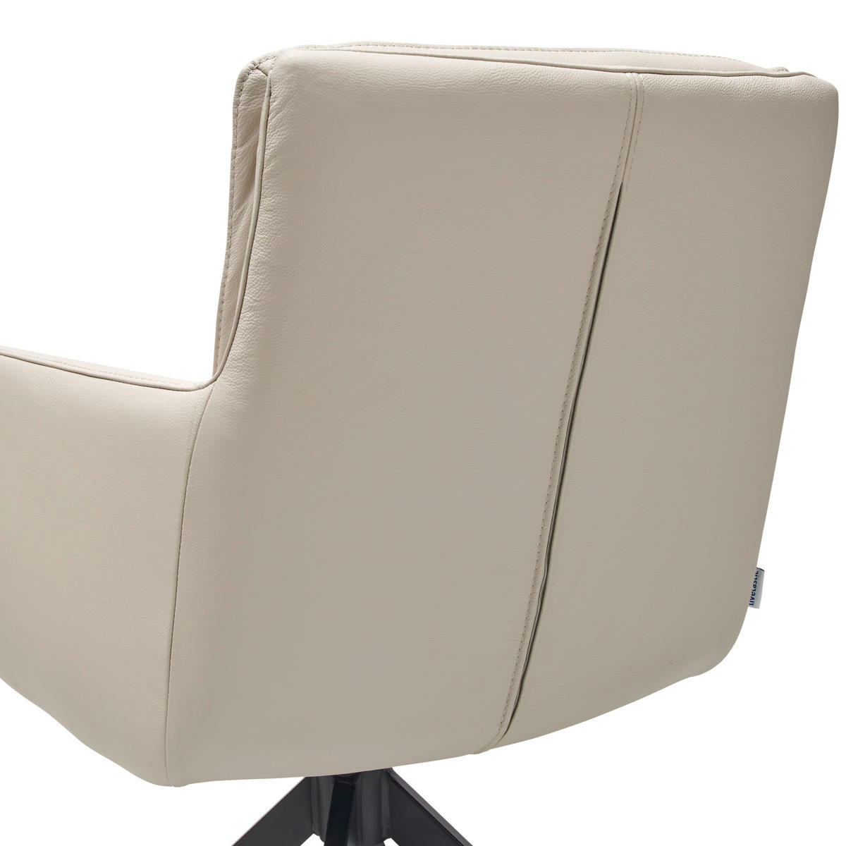 ARMLEHNSTUHL  in Stahl Echtleder pigmentiert  - Beige/Schwarz, Design, Leder/Metall (60/88/62.5cm) - Livetastic
