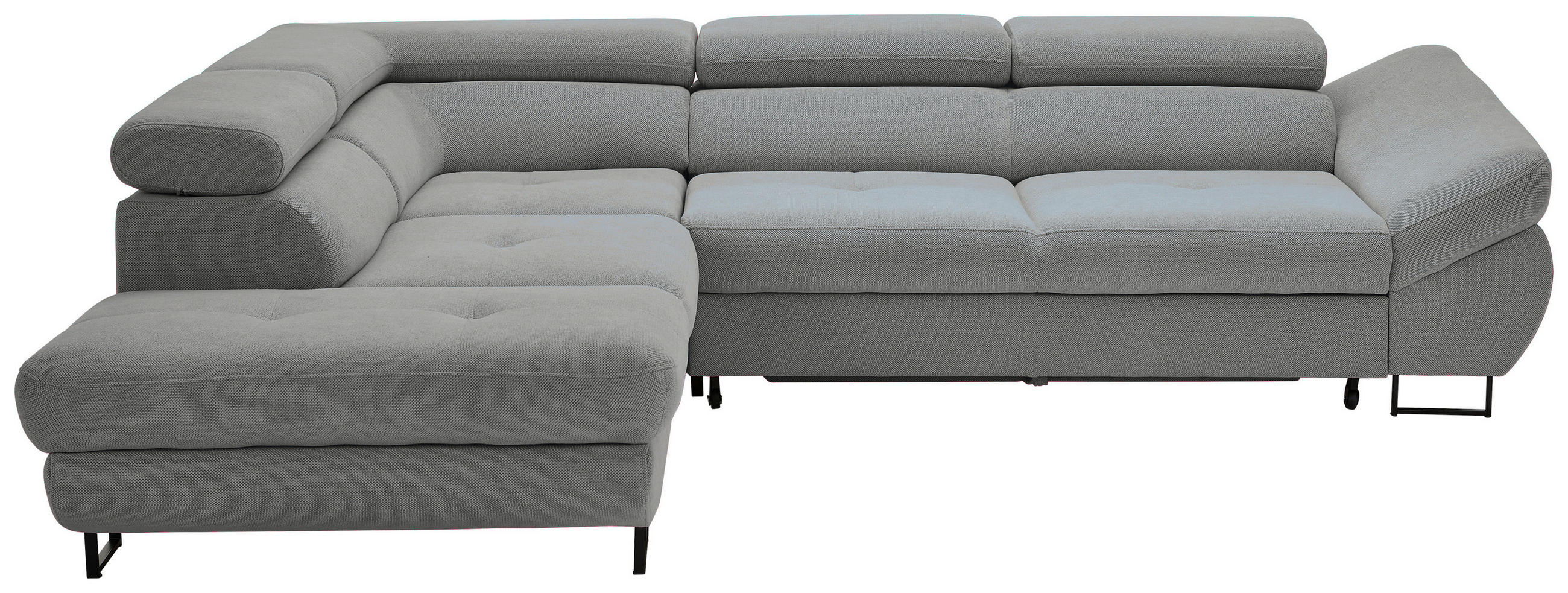 ECKSOFA Grau Webstoff  - Schwarz/Grau, Design, Textil/Metall (235/280cm) - Hom`in