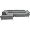 ECKSOFA Grau Webstoff  - Schwarz/Grau, Design, Textil/Metall (235/280cm) - Hom`in