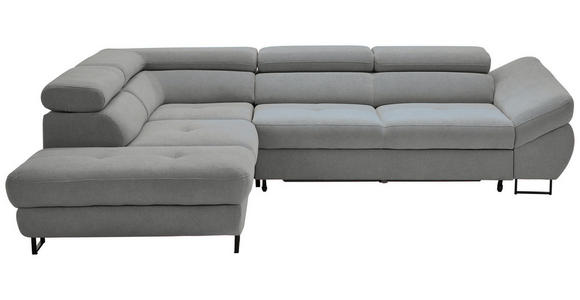 ECKSOFA in Webstoff Grau  - Schwarz/Grau, Design, Textil/Metall (235/280cm) - Hom`in