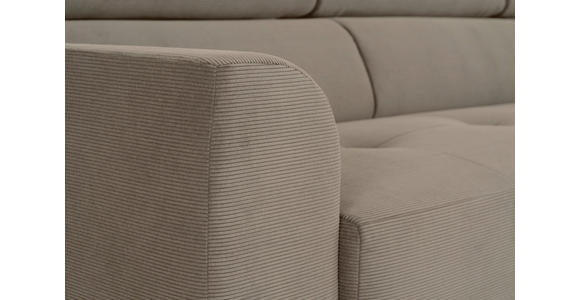 ECKSOFA Graubraun Feincord - Graubraun/Schwarz, Design, Textil/Metall (205/280cm) - Xora