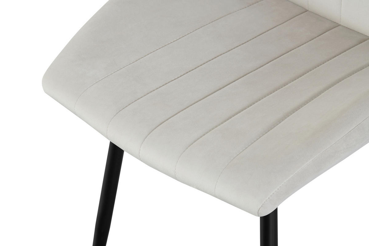 STUHL-SET 2 Stück  in Webstoff  - Creme/Schwarz, MODERN, Textil/Metall (52/75/58cm) - MID.YOU