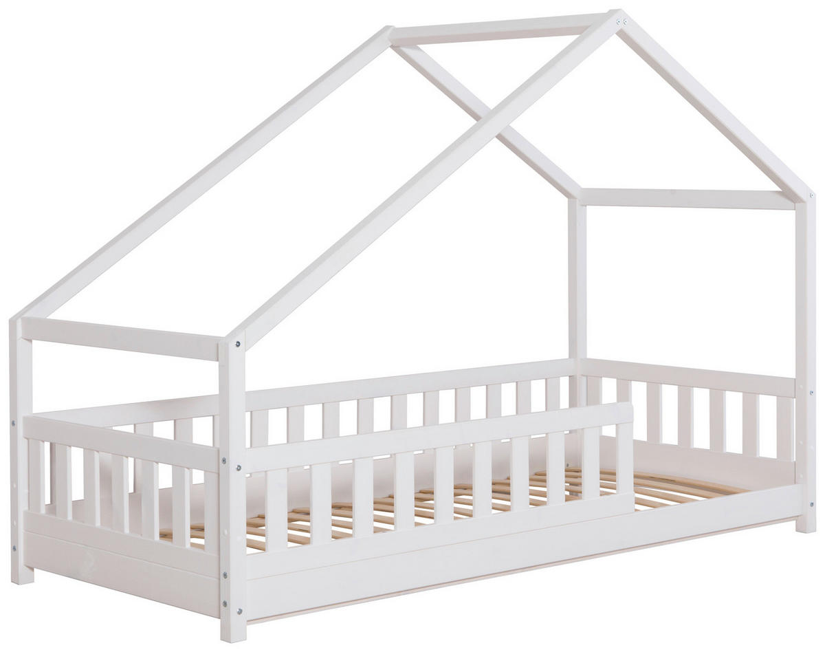 HAUSBETT Rollrost, Absturzsicherung 140/200 cm  - Weiß, MODERN, Holz (140/200cm) - MID.YOU