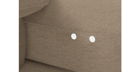 ECKSOFA in Velours Hellbraun 180/310 cm - Hellbraun/Schwarz, Design, Textil/Metall (180/310cm) - Dieter Knoll