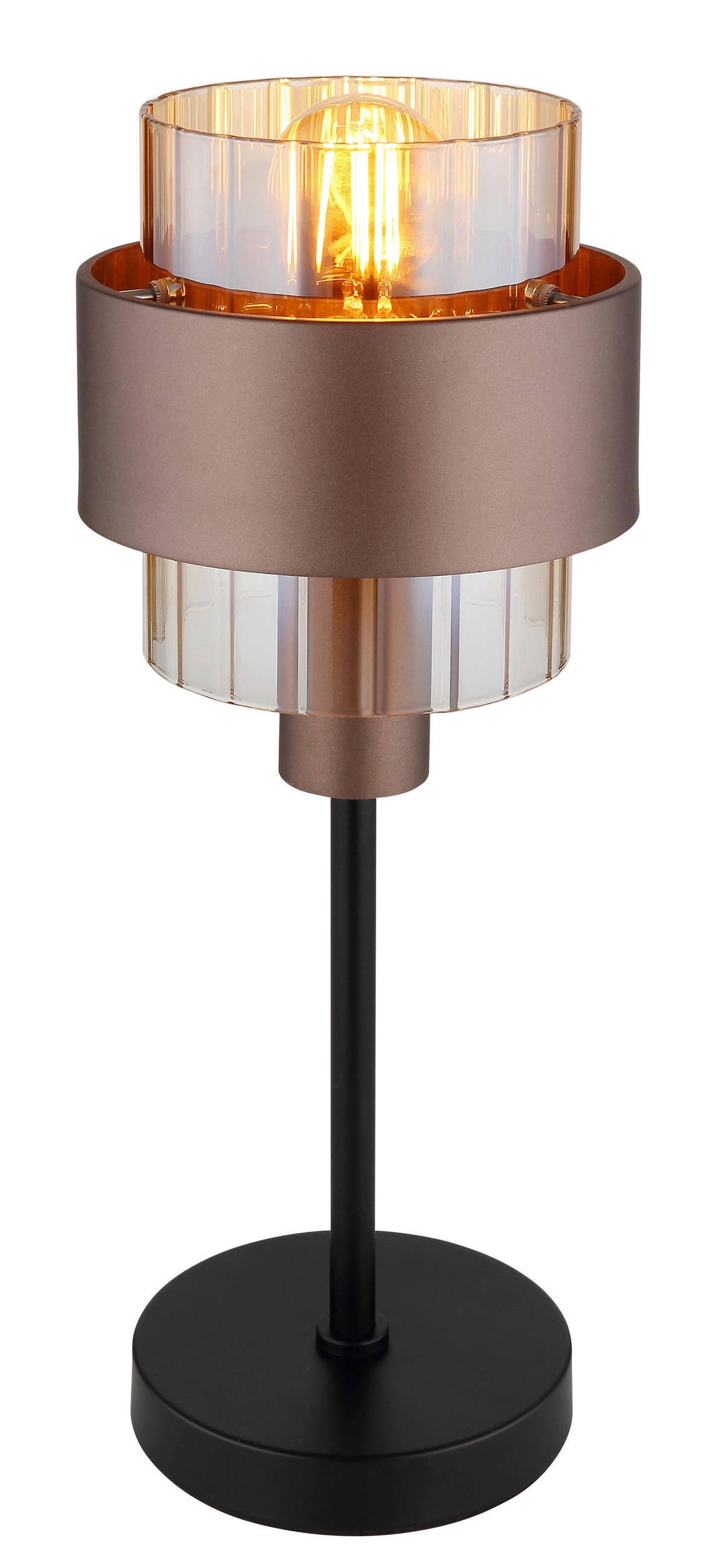 STOLNÍ LAMPA, E27, 18,5/47 cm  - oranžová/černá, Design, kov/plast (18,5/47cm) - Globo