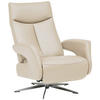 RELAXSESSEL in Leder Beige  - Chromfarben/Beige, Design, Leder/Metall (74/105/82cm) - Welnova