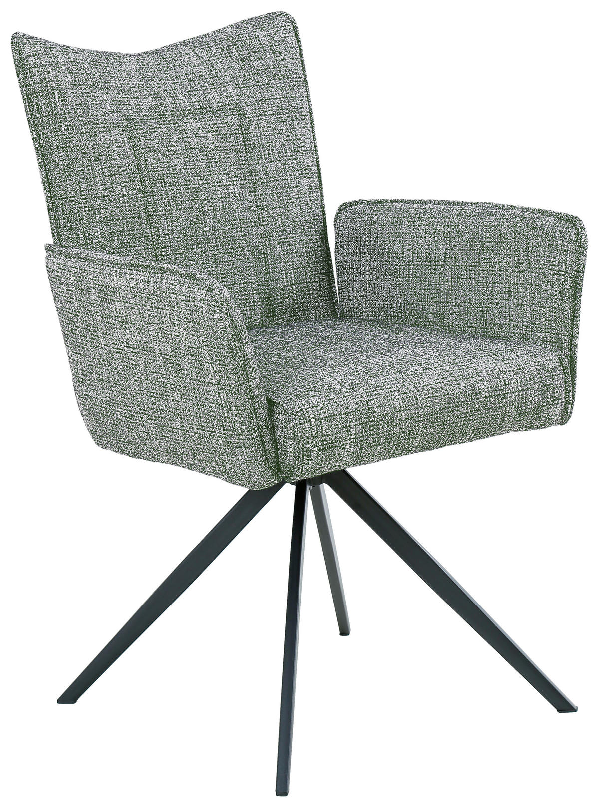 ARMLEHNSTUHL Eisen Webstoff  - Schwarz/Grün, Design, Textil/Metall (60/89/66cm) - Carryhome