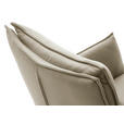 ARMLEHNSTUHL in Edelstahl beschichtet - Edelstahlfarben/Cappuccino, Design, Textil/Metall (60/90/65cm) - Novel