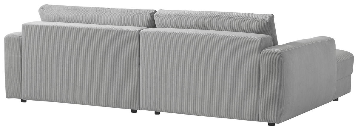 ECKSOFA in Cord Grau  - Schwarz/Grau, Modern, Textil (176/250cm) - Trendmanufaktur