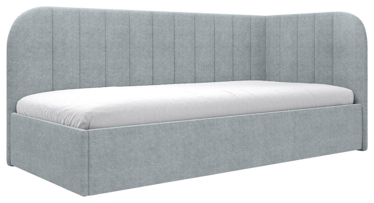 POLSTERBETT 90/200 cm, inkl. gepolstertes Kopfteil, Lattenrost, Bettkasten,  in Minttürkis  - Schwarz/Minttürkis, MODERN, Holz/Holzwerkstoff (90/200cm) - MID.YOU